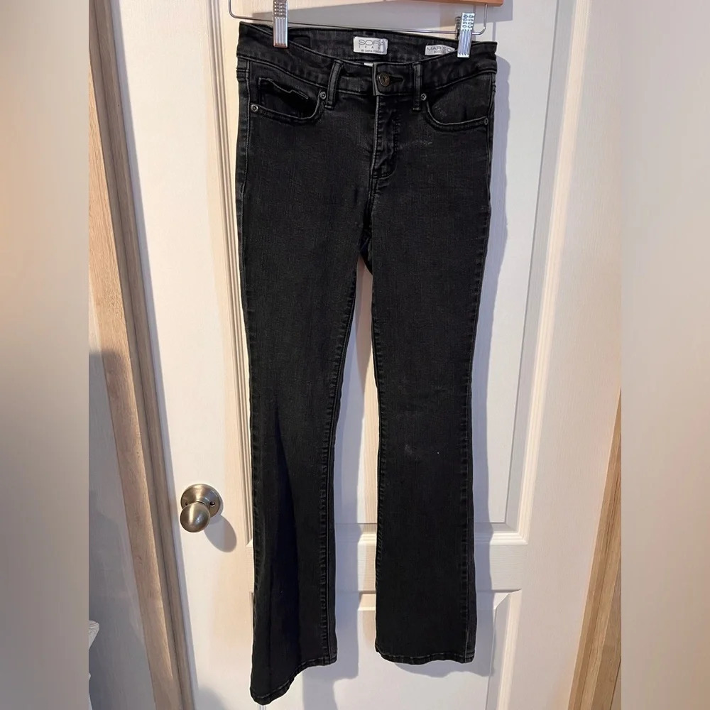 Sofia Jean by Sofia Vergara sz 0 black denim jeans bootcut.